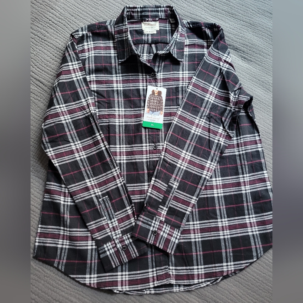 Weatherproof Black and White Plaid Women's Shirt